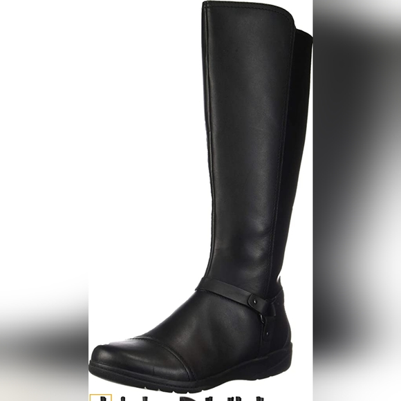 EUC Tall Black Leather Boots - size 8 - Picture 3 of 12